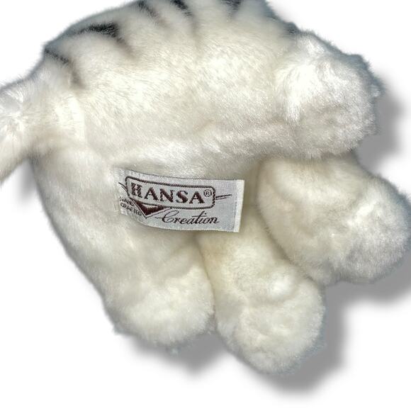 Hansa Creations Plush White Tiger Cub Baby 2015 Realistic Nursery Decor Cat 8" - Picture 9 of 13